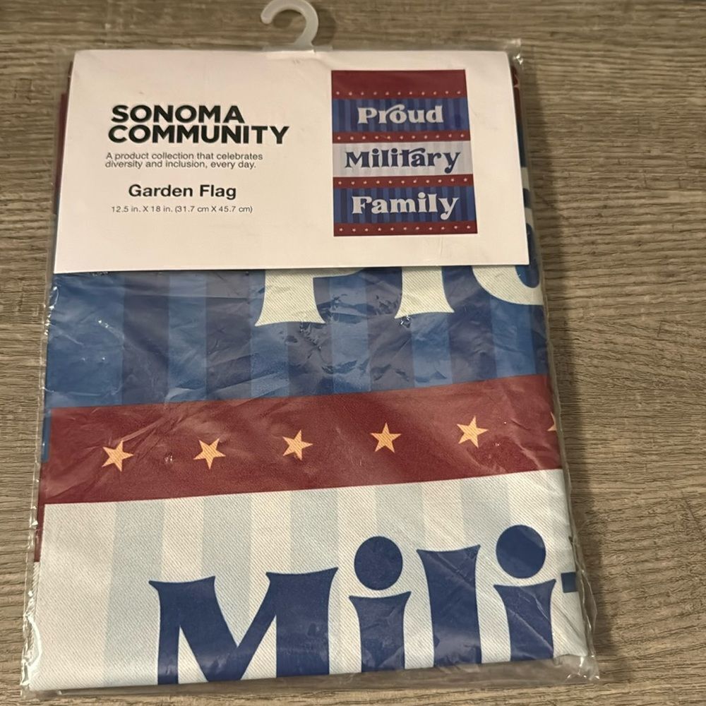 Proud military family, red white, and blue garden flag - Picture 2 of 4